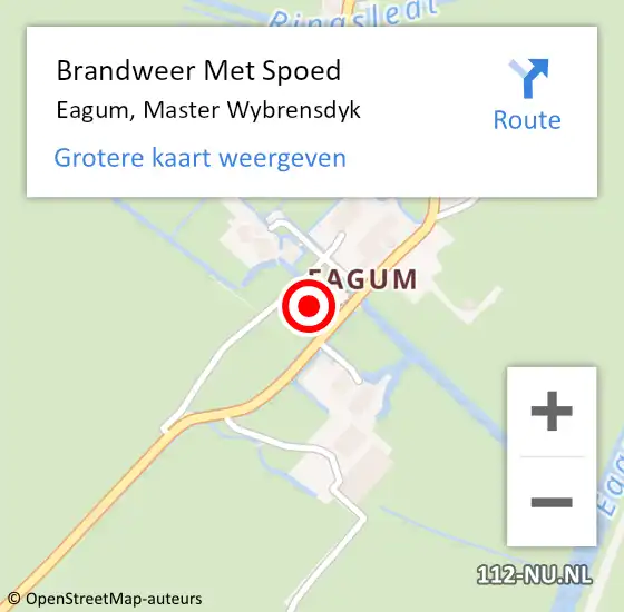 Locatie op kaart van de 112 melding: Brandweer Met Spoed Naar Eagum, Master Wybrensdyk op 24 januari 2022 16:47