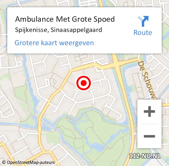 Locatie op kaart van de 112 melding: Ambulance Met Grote Spoed Naar Spijkenisse, Sinaasappelgaard op 24 januari 2022 16:59