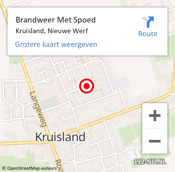 Locatie op kaart van de 112 melding: Brandweer Met Spoed Naar Kruisland, Nieuwe Werf op 24 januari 2022 17:06