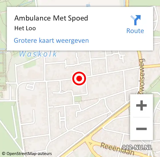 Locatie op kaart van de 112 melding: Ambulance Met Spoed Naar Het Loo op 24 januari 2022 18:11