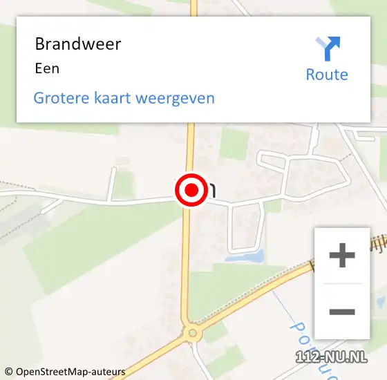 Locatie op kaart van de 112 melding: Brandweer Een op 24 januari 2022 18:15