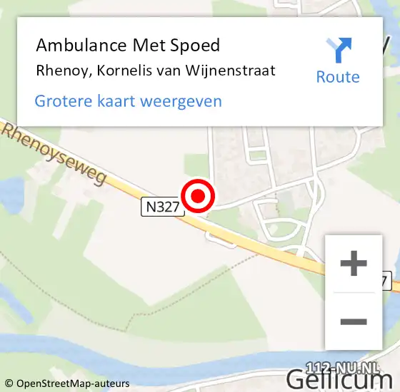 Locatie op kaart van de 112 melding: Ambulance Met Spoed Naar Rhenoy, Kornelis van Wijnenstraat op 24 januari 2022 19:34