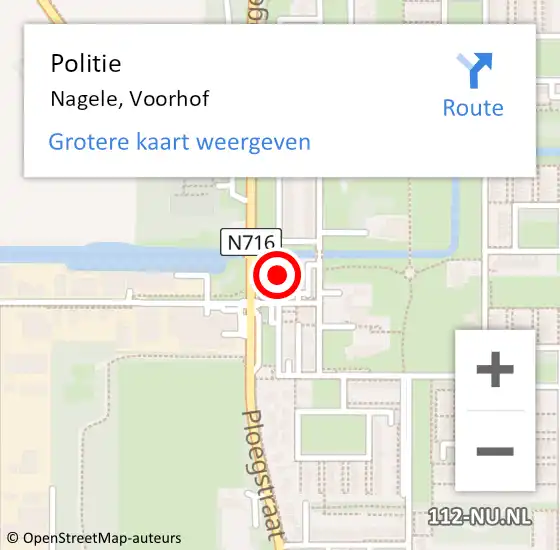 Locatie op kaart van de 112 melding: Politie Nagele, Voorhof op 24 januari 2022 20:04