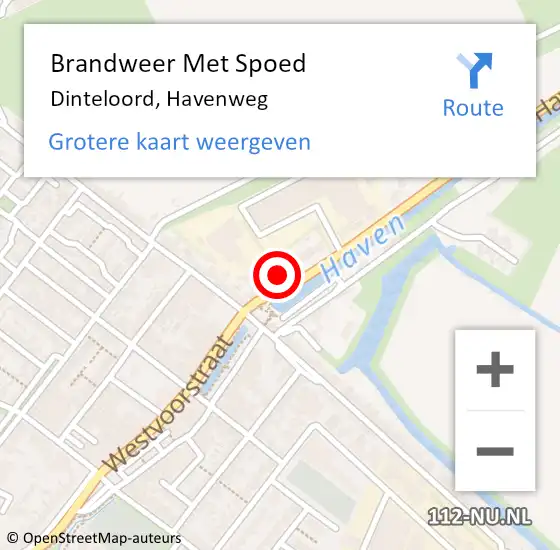 Locatie op kaart van de 112 melding: Brandweer Met Spoed Naar Dinteloord, Havenweg op 24 januari 2022 20:26