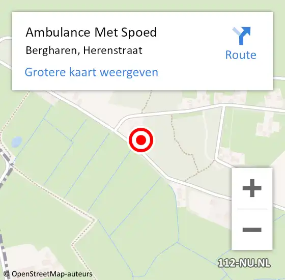 Locatie op kaart van de 112 melding: Ambulance Met Spoed Naar Bergharen, Herenstraat op 24 januari 2022 20:42
