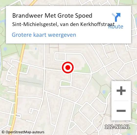 Locatie op kaart van de 112 melding: Brandweer Met Grote Spoed Naar Sint-Michielsgestel, van den Kerkhoffstraat op 24 januari 2022 20:47