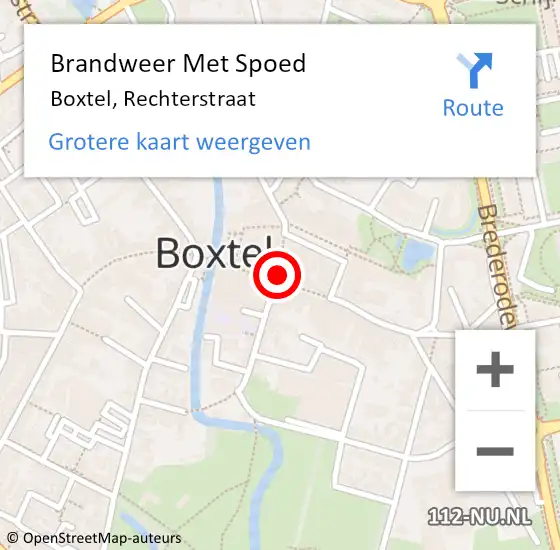 Locatie op kaart van de 112 melding: Brandweer Met Spoed Naar Boxtel, Rechterstraat op 24 januari 2022 21:10