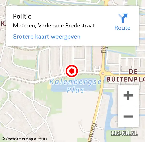 Locatie op kaart van de 112 melding: Politie Meteren, Verlengde Bredestraat op 24 januari 2022 21:42