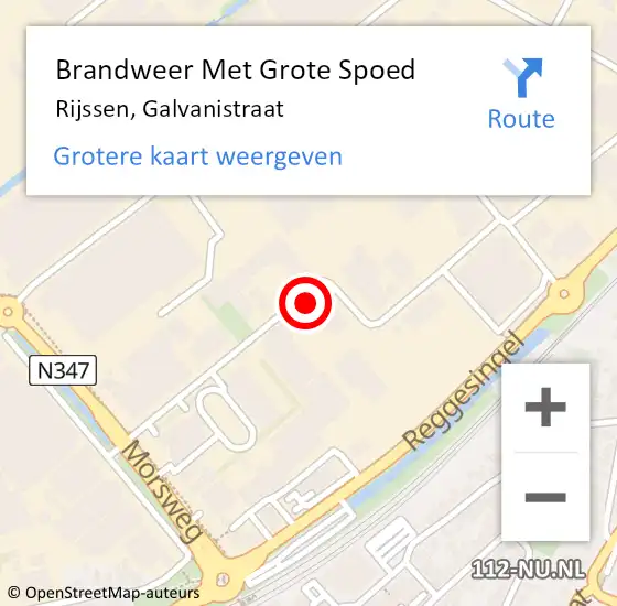 Locatie op kaart van de 112 melding: Brandweer Met Grote Spoed Naar Rijssen, Galvanistraat op 24 januari 2022 22:03