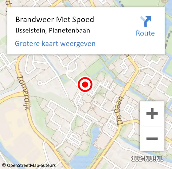 Locatie op kaart van de 112 melding: Brandweer Met Spoed Naar IJsselstein, Planetenbaan op 24 januari 2022 22:34