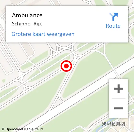Locatie op kaart van de 112 melding: Ambulance Schiphol-Rijk op 24 januari 2022 23:00