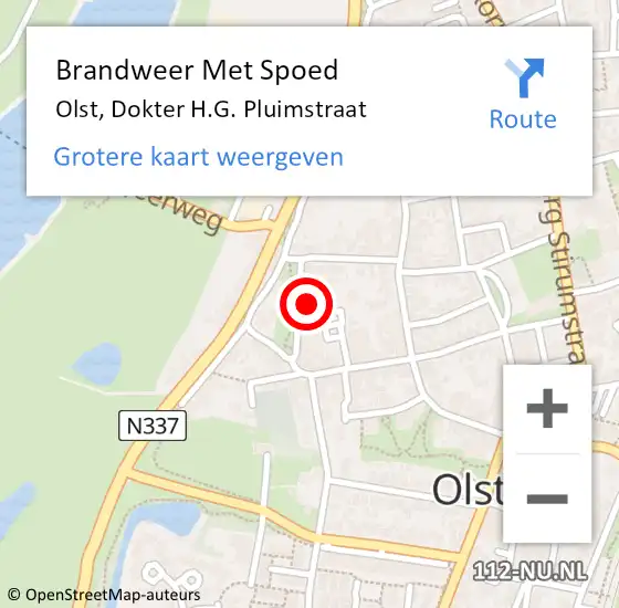 Locatie op kaart van de 112 melding: Brandweer Met Spoed Naar Olst, Dokter H.G. Pluimstraat op 24 januari 2022 23:28