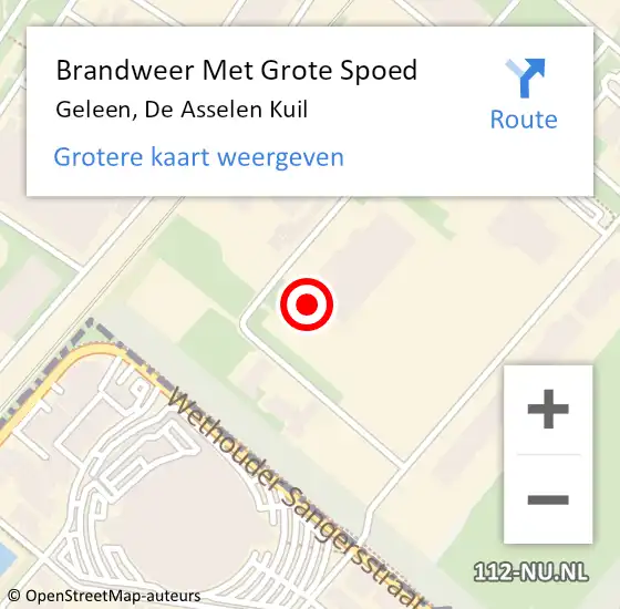 Locatie op kaart van de 112 melding: Brandweer Met Grote Spoed Naar Geleen, De Asselen Kuil op 24 januari 2022 23:36