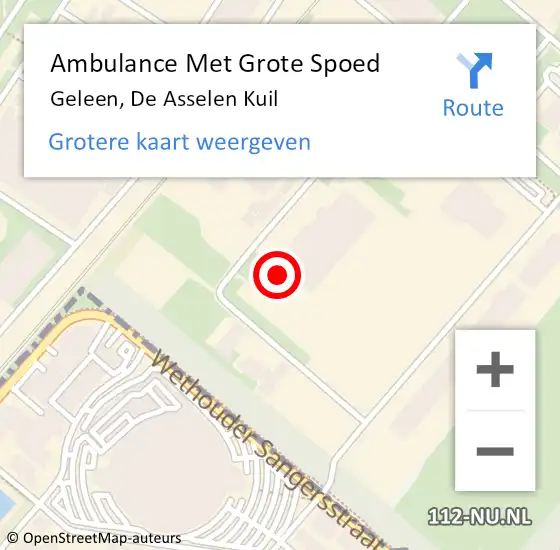 Locatie op kaart van de 112 melding: Ambulance Met Grote Spoed Naar Geleen, De Asselen Kuil op 24 januari 2022 23:42