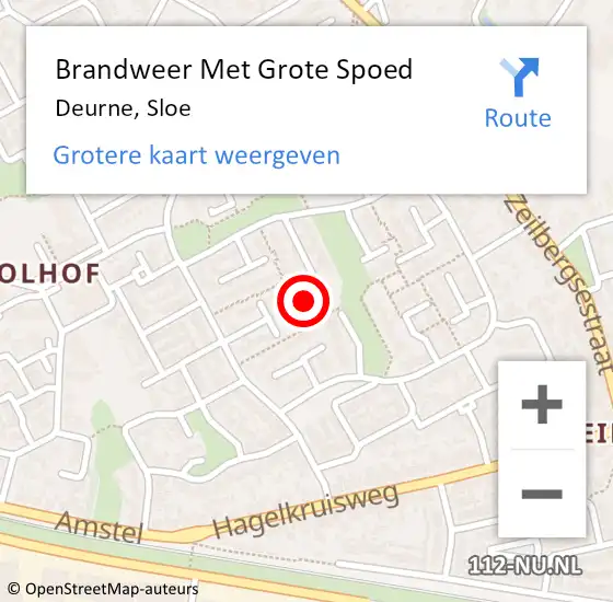 Locatie op kaart van de 112 melding: Brandweer Met Grote Spoed Naar Deurne, Sloe op 24 januari 2022 23:54