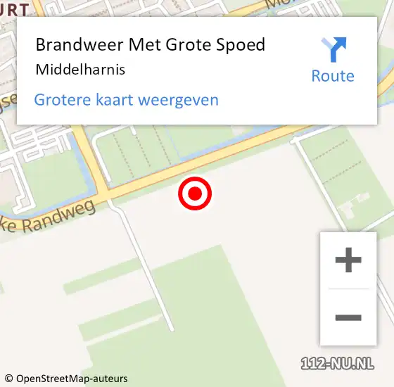 Locatie op kaart van de 112 melding: Brandweer Met Grote Spoed Naar Middelharnis op 25 januari 2022 04:33