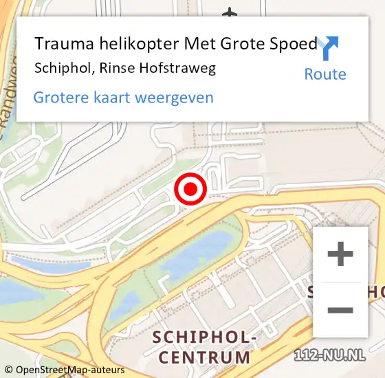 Locatie op kaart van de 112 melding: Trauma helikopter Met Grote Spoed Naar Schiphol, Rinse Hofstraweg op 25 januari 2022 05:30