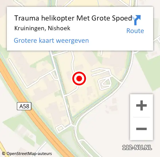 Locatie op kaart van de 112 melding: Trauma helikopter Met Grote Spoed Naar Kruiningen, Nishoek op 25 januari 2022 07:56