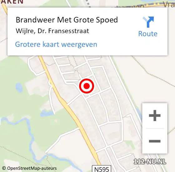 Locatie op kaart van de 112 melding: Brandweer Met Grote Spoed Naar Wijlre, Dr. Fransesstraat op 25 januari 2022 09:05