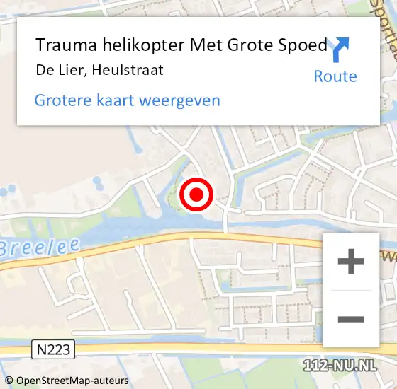 Locatie op kaart van de 112 melding: Trauma helikopter Met Grote Spoed Naar De Lier, Heulstraat op 25 januari 2022 10:27