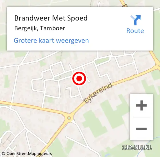 Locatie op kaart van de 112 melding: Brandweer Met Spoed Naar Bergeijk, Tamboer op 25 januari 2022 10:42