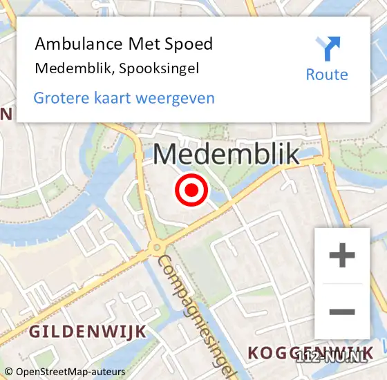 Locatie op kaart van de 112 melding: Ambulance Met Spoed Naar Medemblik, Spooksingel op 25 januari 2022 10:46