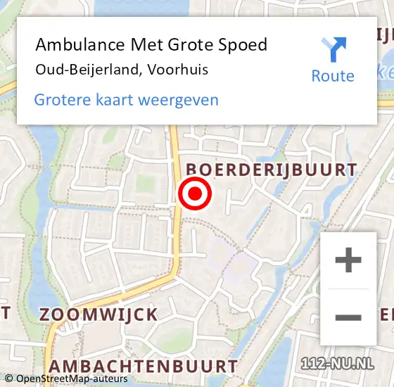 Locatie op kaart van de 112 melding: Ambulance Met Grote Spoed Naar Oud-Beijerland, Voorhuis op 25 januari 2022 10:55