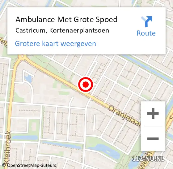 Locatie op kaart van de 112 melding: Ambulance Met Grote Spoed Naar Castricum, Kortenaerplantsoen op 25 januari 2022 10:57