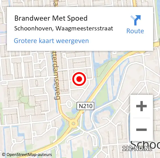 Locatie op kaart van de 112 melding: Brandweer Met Spoed Naar Schoonhoven, Waagmeestersstraat op 25 januari 2022 12:14