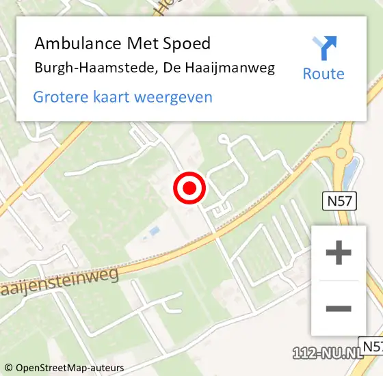 Locatie op kaart van de 112 melding: Ambulance Met Spoed Naar Burgh-Haamstede, De Haaijmanweg op 6 juli 2014 10:05