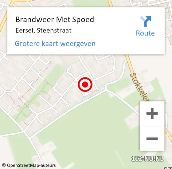 Locatie op kaart van de 112 melding: Brandweer Met Spoed Naar Eersel, Steenstraat op 25 januari 2022 13:36