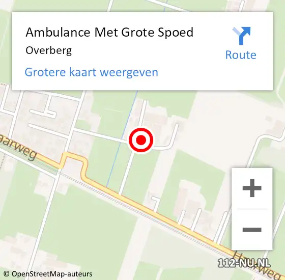 Locatie op kaart van de 112 melding: Ambulance Met Grote Spoed Naar Overberg op 25 januari 2022 14:39