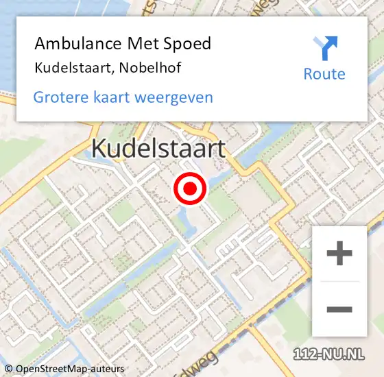 Locatie op kaart van de 112 melding: Ambulance Met Spoed Naar Kudelstaart, Nobelhof op 25 januari 2022 15:21