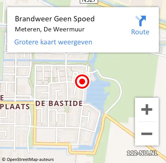 Locatie op kaart van de 112 melding: Brandweer Geen Spoed Naar Meteren, De Weermuur op 25 januari 2022 15:21