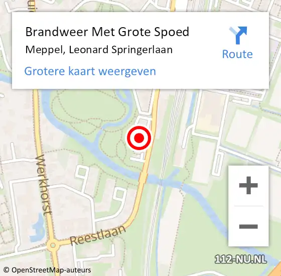 Locatie op kaart van de 112 melding: Brandweer Met Grote Spoed Naar Meppel, Leonard Springerlaan op 25 januari 2022 16:29