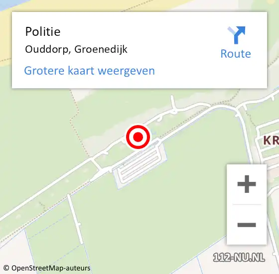 Locatie op kaart van de 112 melding: Politie Ouddorp, Groenedijk op 25 januari 2022 16:34