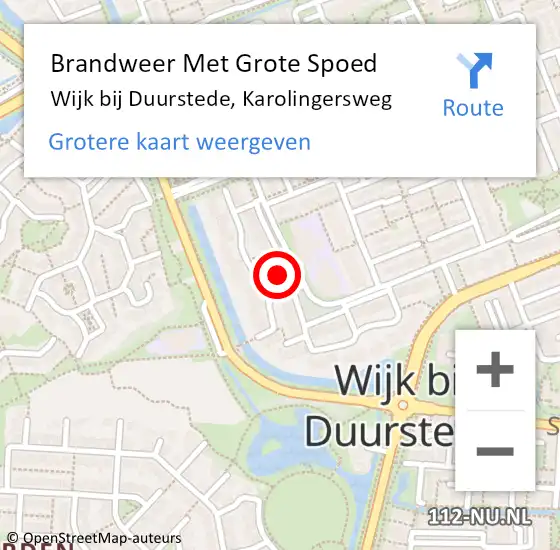 Locatie op kaart van de 112 melding: Brandweer Met Grote Spoed Naar Wijk bij Duurstede, Karolingersweg op 25 januari 2022 16:35