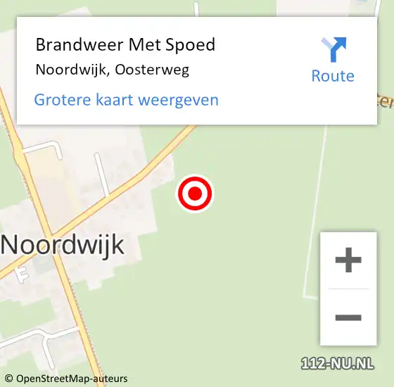 Locatie op kaart van de 112 melding: Brandweer Met Spoed Naar Noordwijk, Oosterweg op 25 januari 2022 16:53
