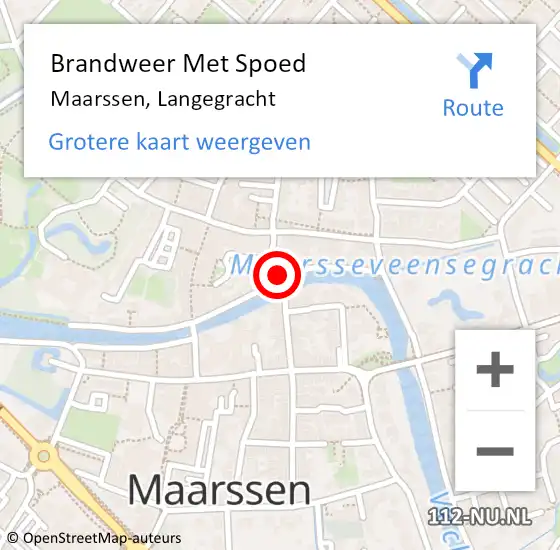Locatie op kaart van de 112 melding: Brandweer Met Spoed Naar Maarssen, Langegracht op 25 januari 2022 17:08