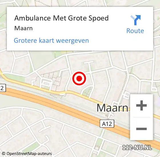 Locatie op kaart van de 112 melding: Ambulance Met Grote Spoed Naar Maarn op 25 januari 2022 17:08