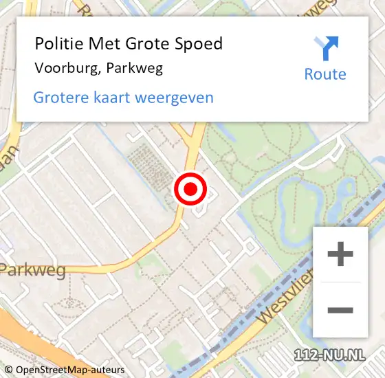 Locatie op kaart van de 112 melding: Politie Met Grote Spoed Naar Voorburg, Parkweg op 25 januari 2022 17:09