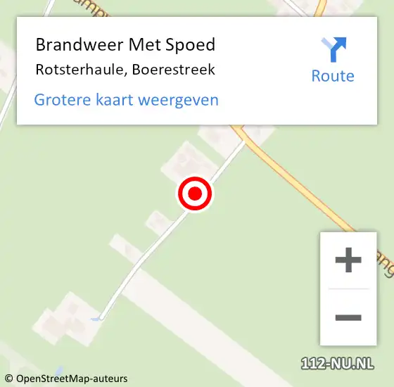 Locatie op kaart van de 112 melding: Brandweer Met Spoed Naar Rotsterhaule, Boerestreek op 25 januari 2022 17:29