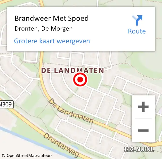 Locatie op kaart van de 112 melding: Brandweer Met Spoed Naar Dronten, De Morgen op 25 januari 2022 17:31