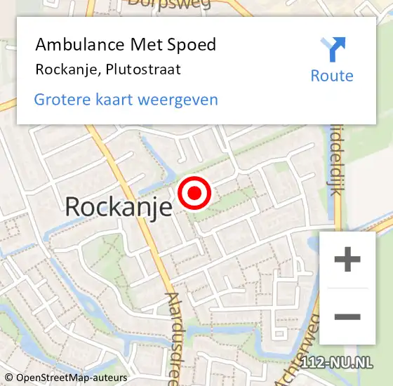 Locatie op kaart van de 112 melding: Ambulance Met Spoed Naar Rockanje, Plutostraat op 25 januari 2022 18:13