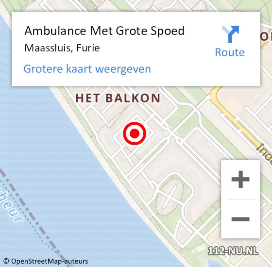 Locatie op kaart van de 112 melding: Ambulance Met Grote Spoed Naar Maassluis, Furie op 25 januari 2022 18:37