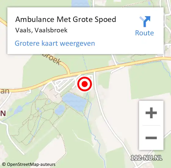 Locatie op kaart van de 112 melding: Ambulance Met Grote Spoed Naar Vaals, Vaalsbroek op 6 juli 2014 10:40