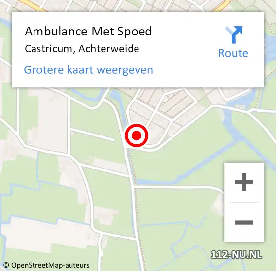 Locatie op kaart van de 112 melding: Ambulance Met Spoed Naar Castricum, Achterweide op 25 januari 2022 19:48