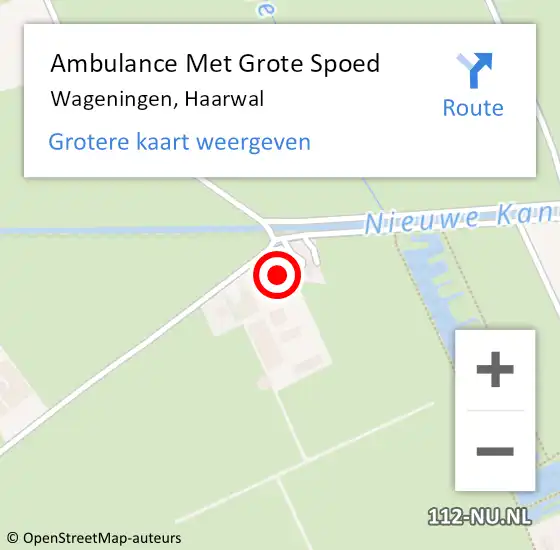 Locatie op kaart van de 112 melding: Ambulance Met Grote Spoed Naar Wageningen, Haarwal op 6 juli 2014 10:46