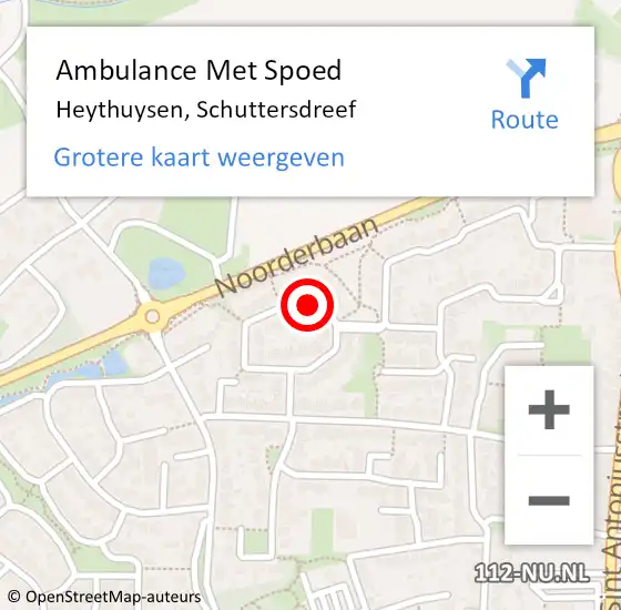 Locatie op kaart van de 112 melding: Ambulance Met Spoed Naar Heythuysen, Schuttersdreef op 25 januari 2022 20:38