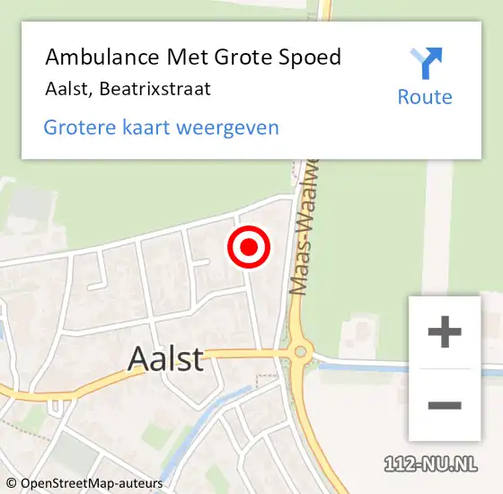 Locatie op kaart van de 112 melding: Ambulance Met Grote Spoed Naar Aalst, Beatrixstraat op 25 januari 2022 20:42